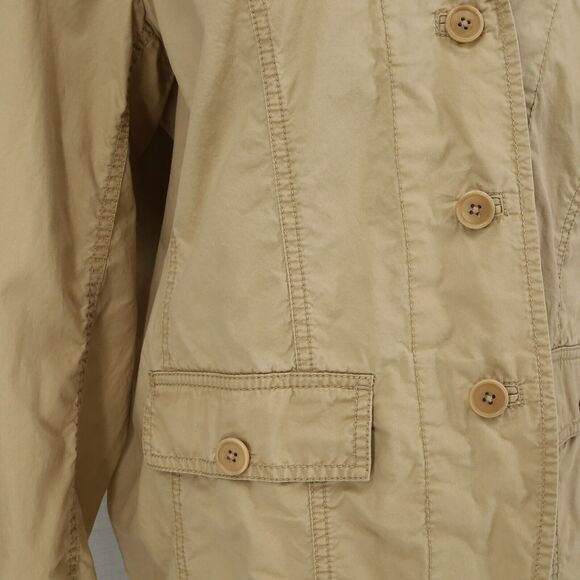Talbots Jacket Plus Size 14W Beige Safari Cotton Lightweight Pockets Cargo Barn - Picture 11 of 16
